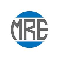 mre-Brief-Logo-Design auf weißem Hintergrund. mre kreatives Initialen-Kreis-Logo-Konzept. mre Briefgestaltung. vektor