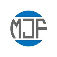 MJF-Brief-Logo-Design auf weißem Hintergrund. mjf kreative initialen kreis logo-konzept. mjf Briefgestaltung. vektor