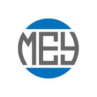 mey-Brief-Logo-Design auf weißem Hintergrund. mey kreative Initialen Kreis Logo-Konzept. Mein Briefdesign. vektor