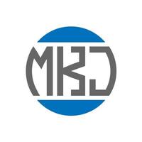 MKJ-Brief-Logo-Design auf weißem Hintergrund. mkj kreative Initialen Kreis Logo-Konzept. mkj Briefgestaltung. vektor