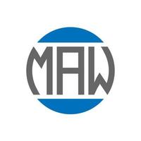 Maw-Brief-Logo-Design auf weißem Hintergrund. Schlund kreative Initialen Kreis Logo-Konzept. Maw-Brief-Design. vektor