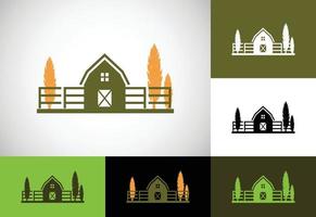 bondgård hus koncept logotyp mall, jordbruk ikon tecken symbol vektor