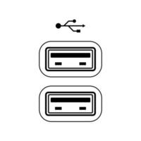 zwei USB-Ports geben ein Symbol ein vektor