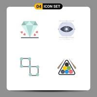 användare gränssnitt packa av 4 grundläggande platt ikoner av diamant bunden mor övervakning vetenskap redigerbar vektor design element