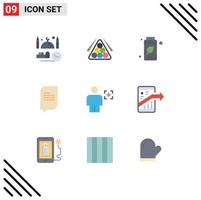 Stock-Vektor-Icon-Pack mit 9 Zeilenzeichen und Symbolen für Avatar-Konversationspool-Chat-Baum editierbare Vektordesign-Elemente vektor