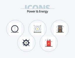 Power und Energie Flat Icon Pack 5 Icon Design. Energie. Molekül. Energie. Energie. Sozial vektor