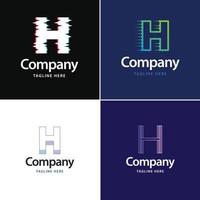Buchstabe h großes Logo-Pack-Design kreatives modernes Logo-Design für Ihr Unternehmen vektor