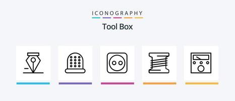 verktyg linje 5 ikon packa Inklusive . meter. . kreativ ikoner design vektor