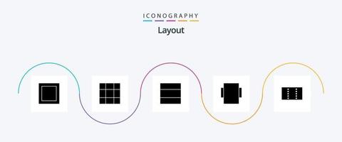 layout glyf 5 ikon packa Inklusive . vektor