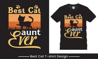 Katzen, Katzen-Retro-Vintage-T-Shirt-Design mit Vektor und Elementen pro Vektor