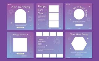 Frohes neues Jahr 2023 Poster. 6 einzigartige und farbenfrohe Vorlagen zum kostenlosen Download. vektor