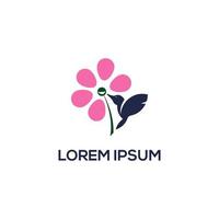 brummande fågel logotyp illustration, blomma och fågel logotyp mall kan använda sig av för din varumärke, branding identitet eller kommersiell varumärke vektor