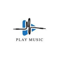 Musik-Logo-Vektor-Illustration, Musik-Player-Logo-Schild abspielen vektor