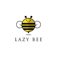 Lazy Bee Logo Design, Inspiration für niedliche Tierlogos vektor