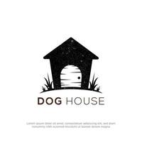 rustik hund hus logotyp inspiration, sällskapsdjur Lagra logotyp design med årgång stil vektor
