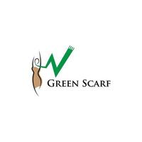 skönhet kvinna med grön scarf sjal logotyp, Bra för mode logotyp vektor illustration