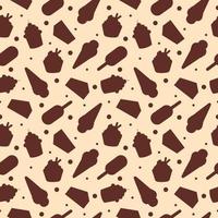 choklad sömlös mönster design med choco dekoration i mall hand dragen tecknad serie illustration vektor