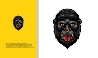 logotyp illustration vektor grafisk av gorilla huvud