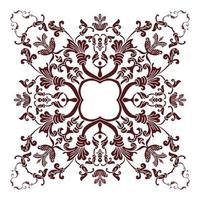 Handzeichnung Mandala-Element, Silhouette in Marsala-Farbe. im italienischen Majolika-Stil vektor