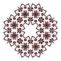 hand teckning mandala element, silhuett i marsala Färg. italiensk majolika stil vektor