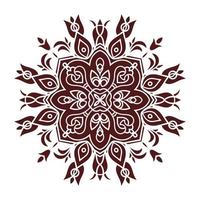 hand teckning mandala element, silhuett i marsala Färg. italiensk majolika stil vektor