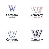 Buchstabe w großes Logo-Pack-Design kreatives modernes Logo-Design für Ihr Unternehmen vektor
