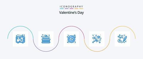 valentines dag blå 5 ikon packa Inklusive hjärta. avgift. fest. kärlek. valentine vektor