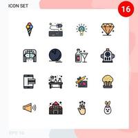 uppsättning av 16 modern ui ikoner symboler tecken för fönster Hem ok möbel juvel redigerbar kreativ vektor design element