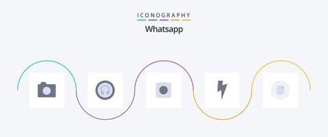 WhatsApp Flat 5 Icon Pack inklusive ui. Datei. App. dokumentieren. Basic vektor