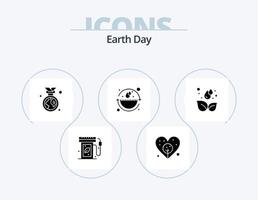 Earth Day Glyphen-Icon-Pack 5 Icon-Design. sinken. Erde. Tag der Erde. Umweltschutz. Ökologie vektor