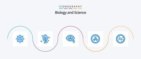 biologi blå 5 ikon packa Inklusive . experimentera. vetenskap. fara. biologi vektor