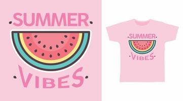 Sommerstimmung Wassermelonenvektorillustration T-Shirt-Design und andere Verwendungen. vektor