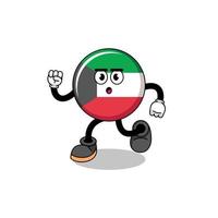 löpning kuwait flagga maskot illustration vektor