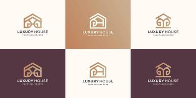 kreativ von Luxus-Home-Design-Kollektion. minimalistisches Designhaus, Inspiration, abstrakt, Gebäude. vektor