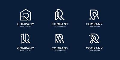 uppsättning av abstrakt lutning brev r logotyp design mall. ikon för företag, teknologi, företag. vektor