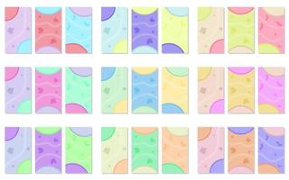 tjugo sju uppsättningar av glad abstrakt bakgrund med pastell Färg. enkel, platt och färgrik begrepp. Begagnade för tapet, bakgrund, social media berättelser, kopia Plats och affisch vektor