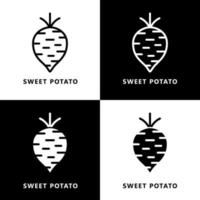 ljuv potatis organisk mat ikon logotyp. bruka lantbruk produkt symbol illustration vektor