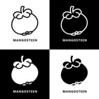Mangostan-Tropenfrucht-Symbol-Logo. Gemüse- und Fruchtsymbol-Illustrationsvektor vektor