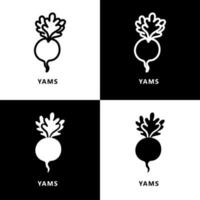 Yams Bio-Pflanzen-Symbol-Logo. Süßkartoffel Bio-Landwirtschaft Symbol Illustration Vektor