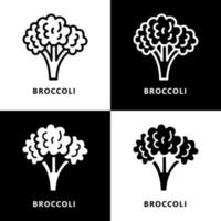 broccoli friska organisk vegetarian mat ikon logotyp. vegetabiliska och frukt symbol illustration vektor