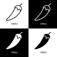 chili peppar krydda ikon logotyp. vegetabiliska och frukt symbol illustration vektor
