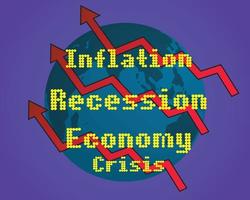 globale Wirtschaftskrise Rezession Inflation 2023 vektor