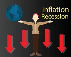 global ekonomisk kris lågkonjunktur inflation 2023 vektor