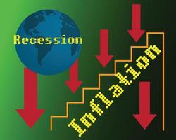 globale Wirtschaftskrise Rezession Inflation 2023 vektor