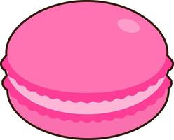 macaron efterrätt ikon element illustration platt klistermärke svart stil vektor