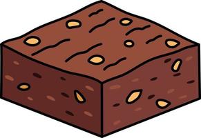 Brownie-Kuchen-Dessert-Symbol Element Illustration farbiger Umriss vektor