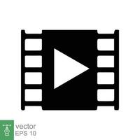 Film, Videosymbol abspielen. filmrolle, kinoskriptband, streifen, rolle, filmstreifen, unterhaltungskonzept. einfacher flacher Stil. Vektor-Illustration isoliert auf weißem Hintergrund. Folge 10. vektor