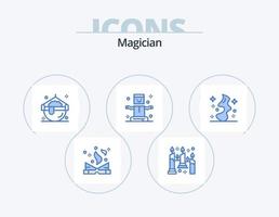 Magier blau Icon Pack 5 Icon Design. Rauch. Magie. Koch. Schweben. Unterhaltung vektor