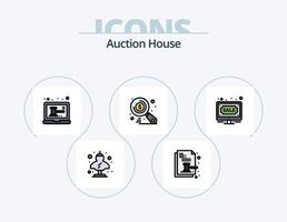 Auktionslinie gefüllt Icon Pack 5 Icon Design. Taschenrechner. App. Geschichte. addieren. Zuhause vektor