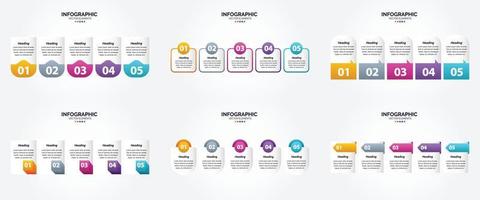 flaches Designset der Vektorillustrations-Infografiken für Werbebroschürenflieger und -zeitschrift vektor